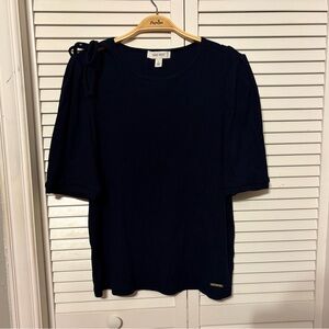 Nine West Womens Dark Blue Knit Top